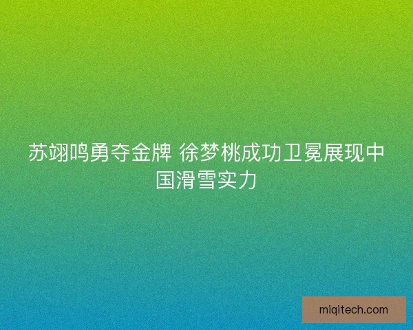 苏翊鸣勇夺金牌 徐梦桃成功卫冕展现中国滑雪实力 苏翊鸣勇夺金牌 徐梦桃成功卫冕展现中国滑雪实力